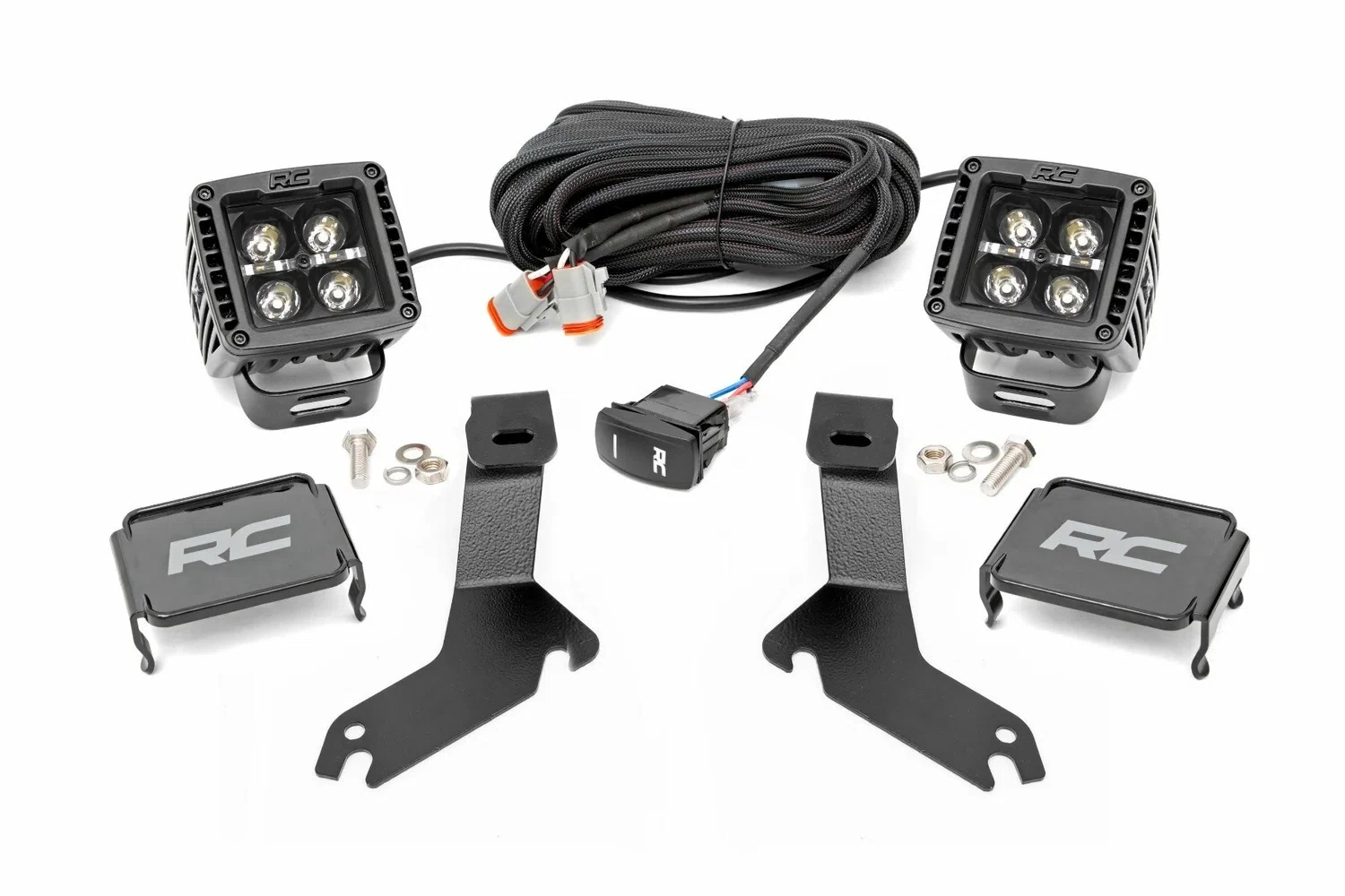 Fits Silverado 1500(99-06) LED Light Ditch Mount 2_ Black Pair Amber DRL 82281